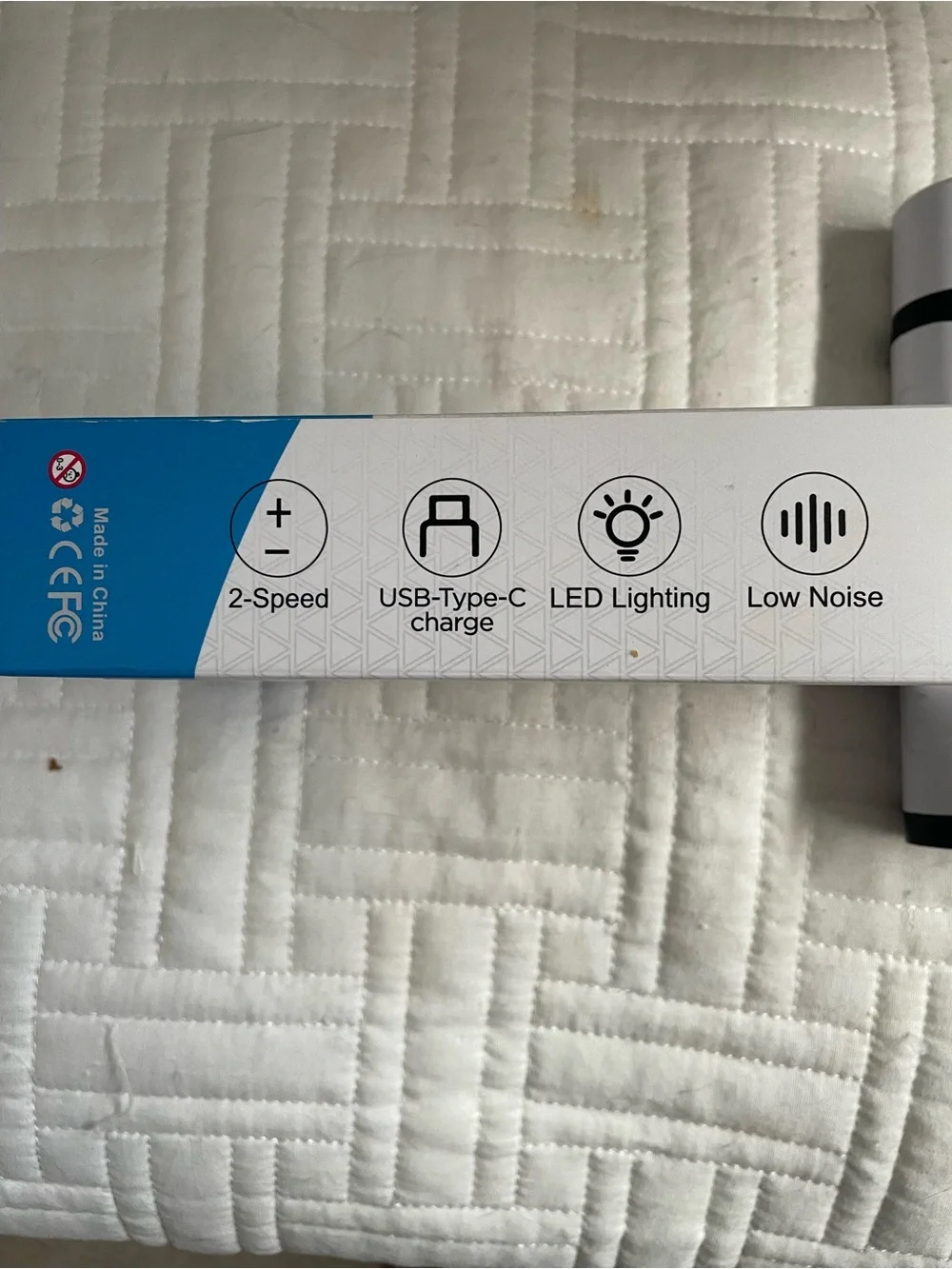 White Pet Nail Grinder Electric Trimmer with USB Rechargeable Battery